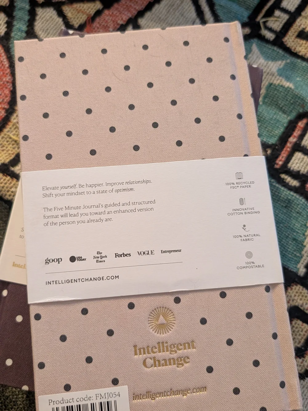 The Five Minute Journal By Intelligent- Polka Dot Guided Gratitude Journal
